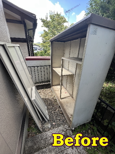 自宅にあるさびた物置解体致します。おまかせください。